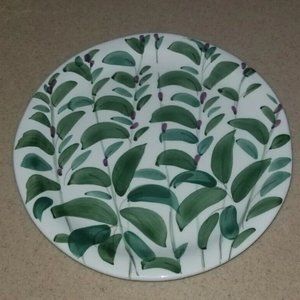 6 RARE VIETRI ITALY OLIVE LEAVES LEAF ACCENT SALAD ACCENT DESSERT CERAMIC PLATE